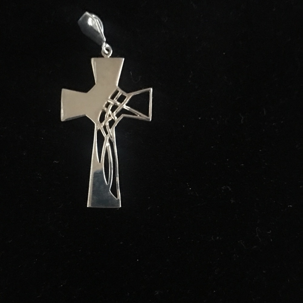 Large Sterling Silver “Serenity” Cross Ireland - Picture 2 of 2